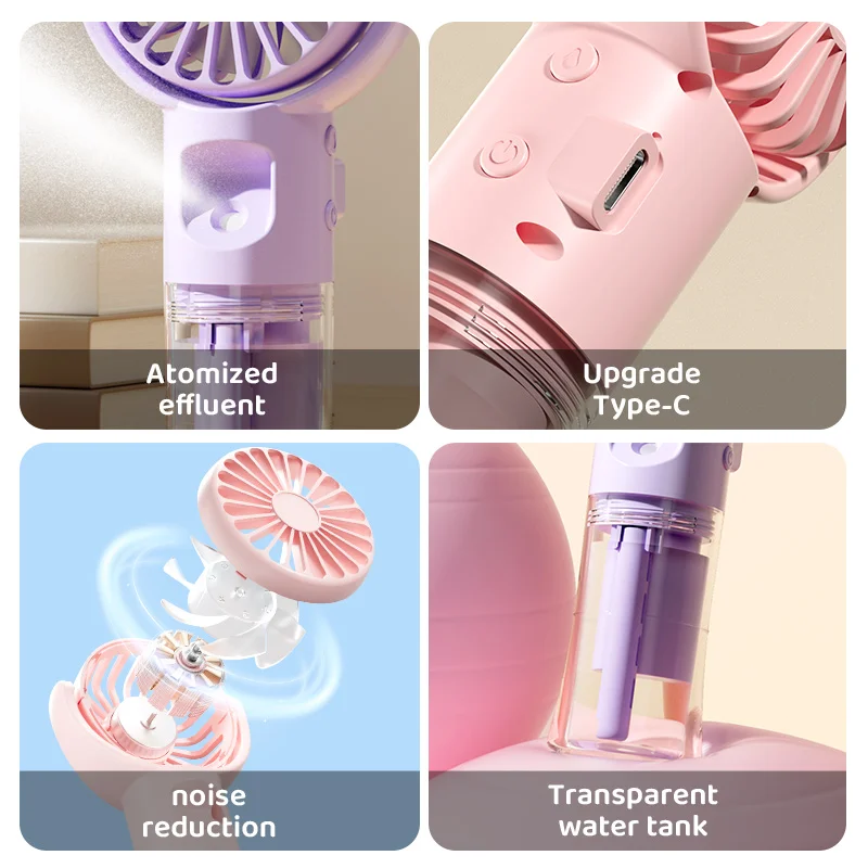 Cheap portable Mini cooler USB Rechargeable spray Fan water mist Handheld Table Fans with humidifier