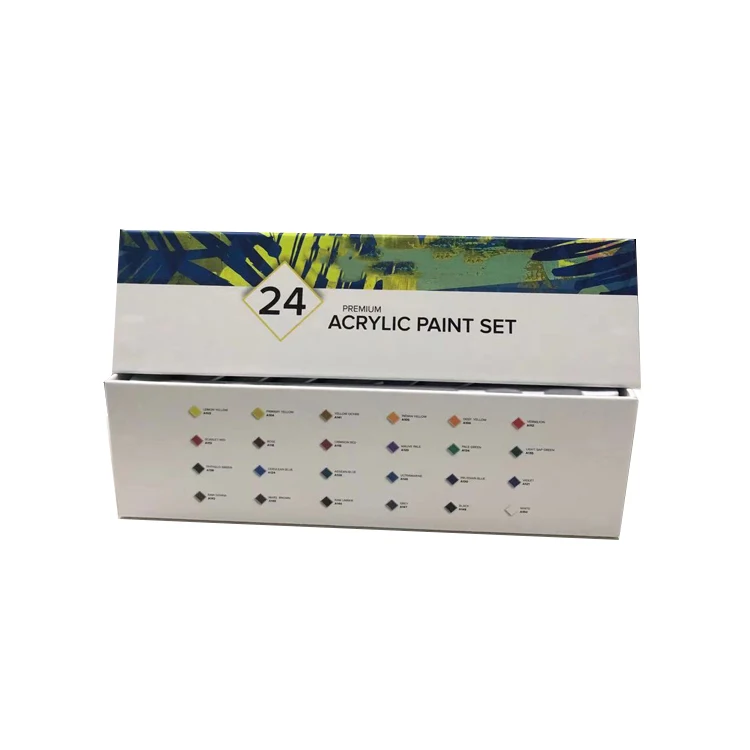 High quality acrylic paint 24 colors 22ML aluminum tube set for artists