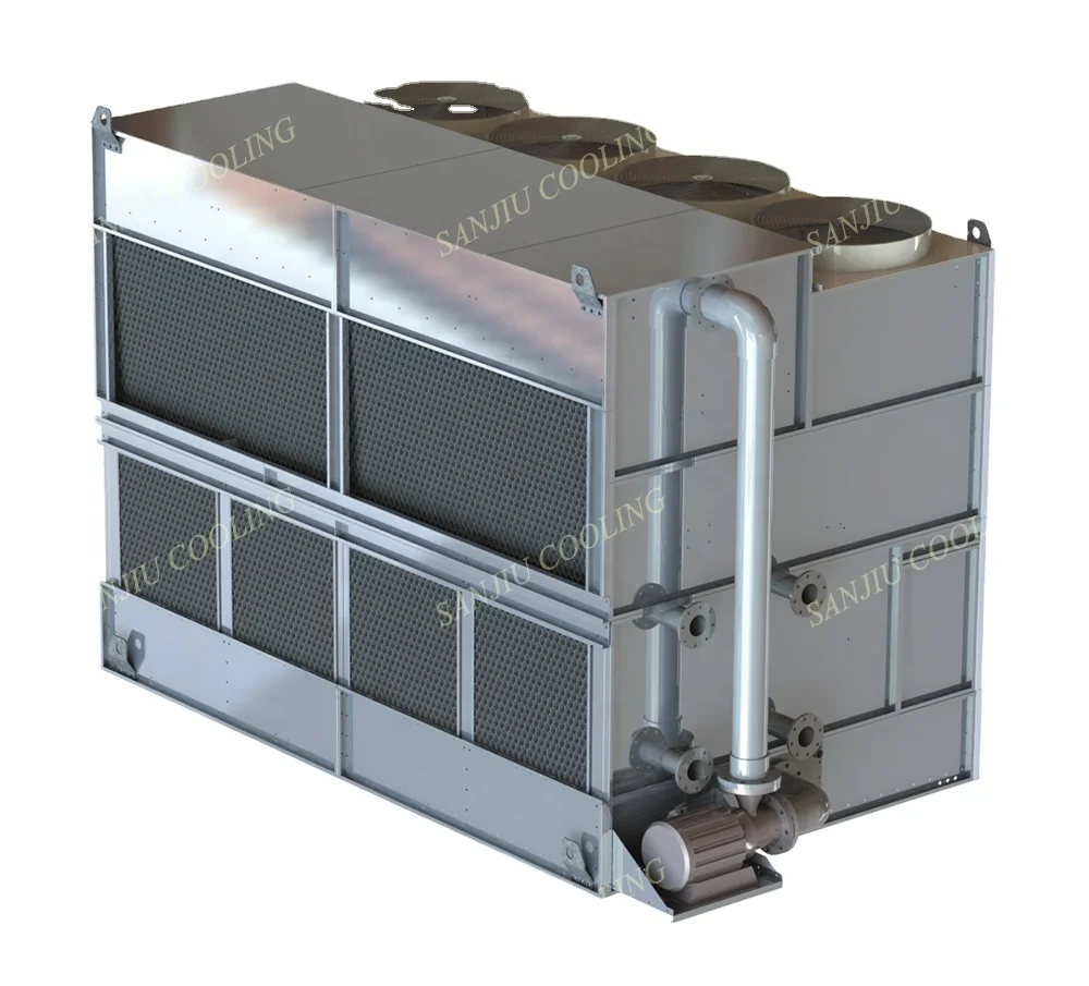 98 тонн замкнутая цепь перекрестного течения GHM-380 испарительная охлаждающая башня для вакуумной печи охлаждения