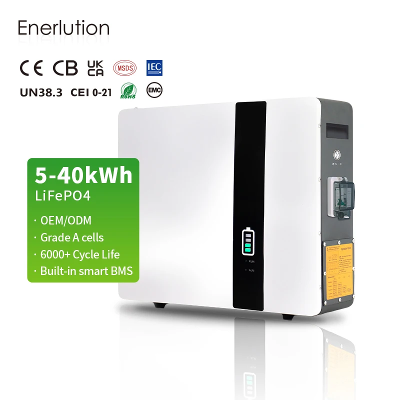 EU Stock LiFePo4 аккумулятор 48 В 100Ah 5kWh настенный IP65 с нагревательным модулем и безопасным переключателем