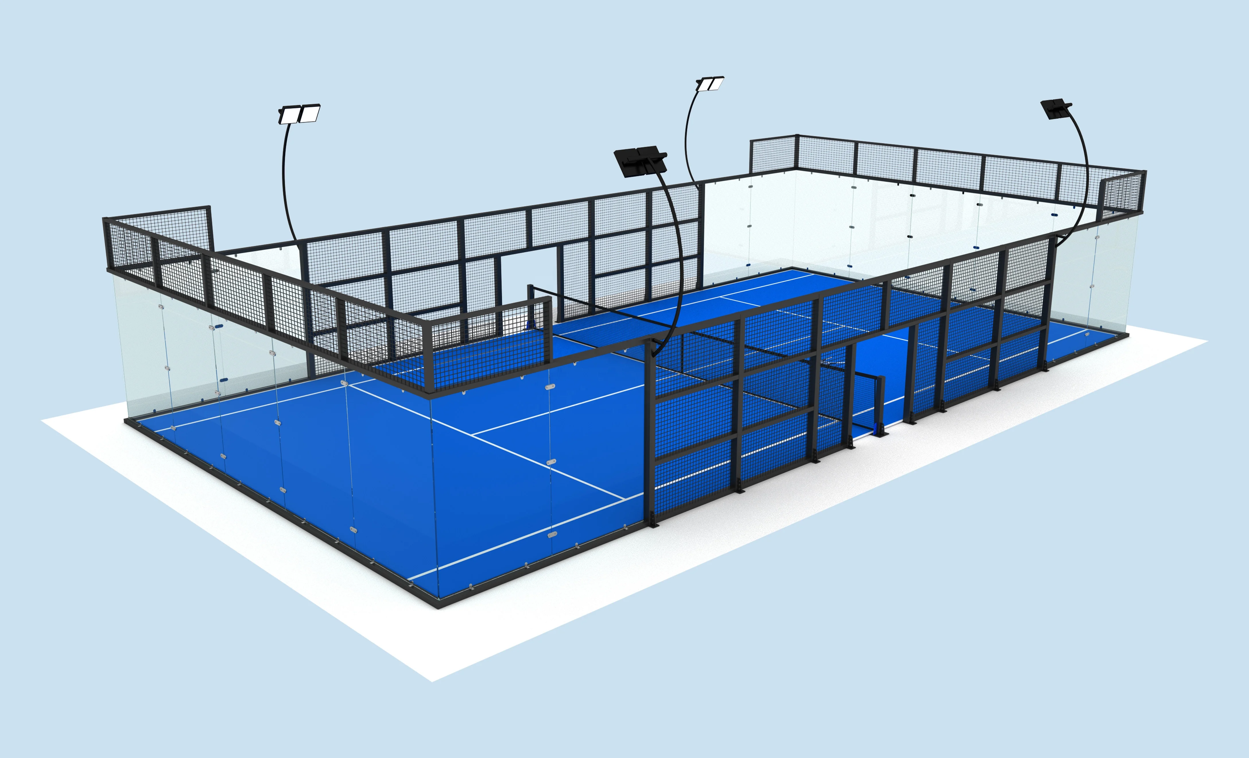 Wanhe 2023 Professional Manufacturer  FULL PANORAMIC PADEL COURT