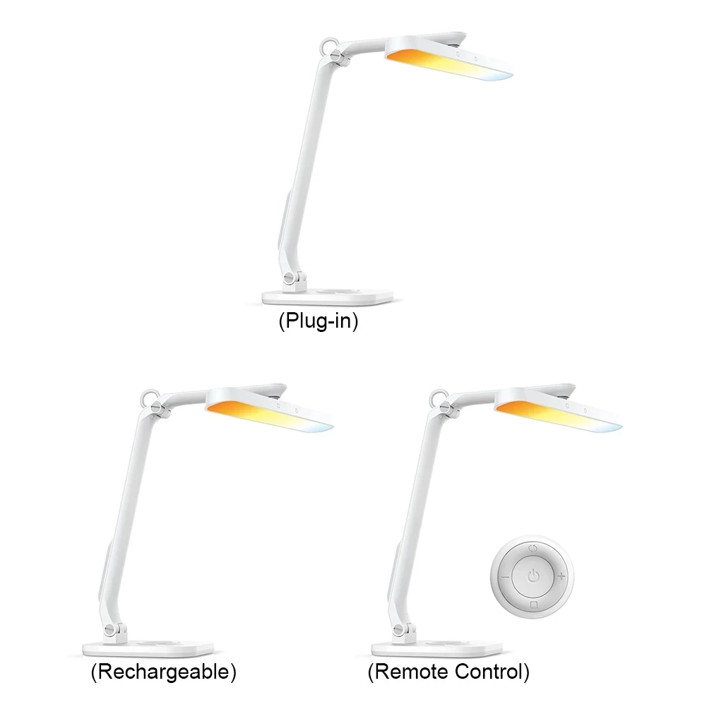 Remote Control Adjustable LED Desk Lamp Eye-Caring Office Light Rechargeable Touch Control Stepless Dimming Reading Table Lights