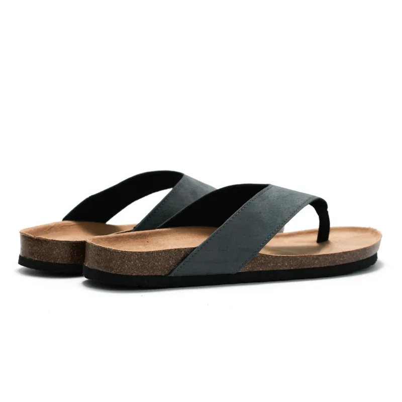 Custom Cork Sandals Open Toe Slip on Slide Slippers Men Comfortable Walking Orthopedic Thong Cork Flip Flops EVA Outdoor PU
