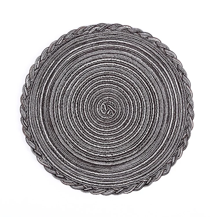 Modern Nordic Washable Hand Woven Ramie Cotton Round Heat Resistant Non-slip Placemats For Dining Table
