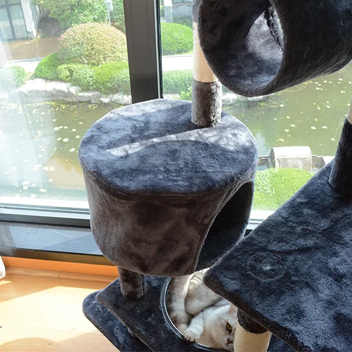 Large Cat Climbing Frame Cat Nest Scratching Post Sword Hemp Rope Short Plush Four Seasons Soft Pet Play Cat Tree