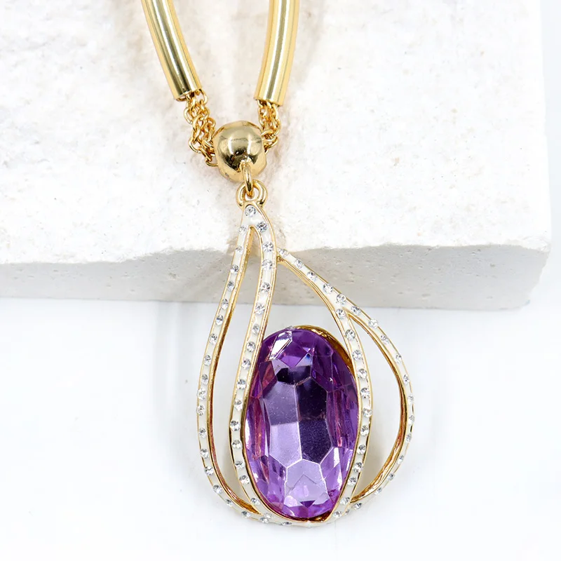 New fashion fine jewelry 925 sterling silver 18k gold plated custom chain heart necklaces earings set for women