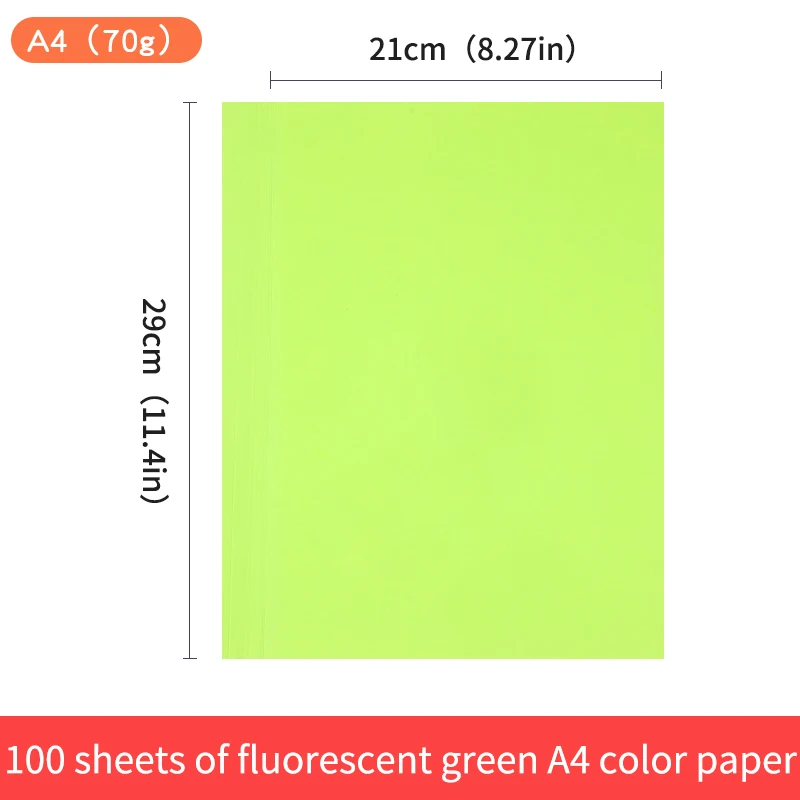 High quality fluorescent color A4 size color paper school office DIY  Art Paper Copy Paper