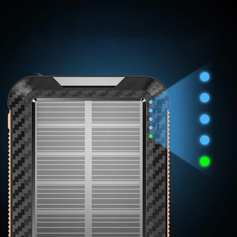 Carregador De Painel Solar Magsafe Charger Powerbank Solar Energy 10000mah Power Bank Phone Backup Charger with Built-in Cable