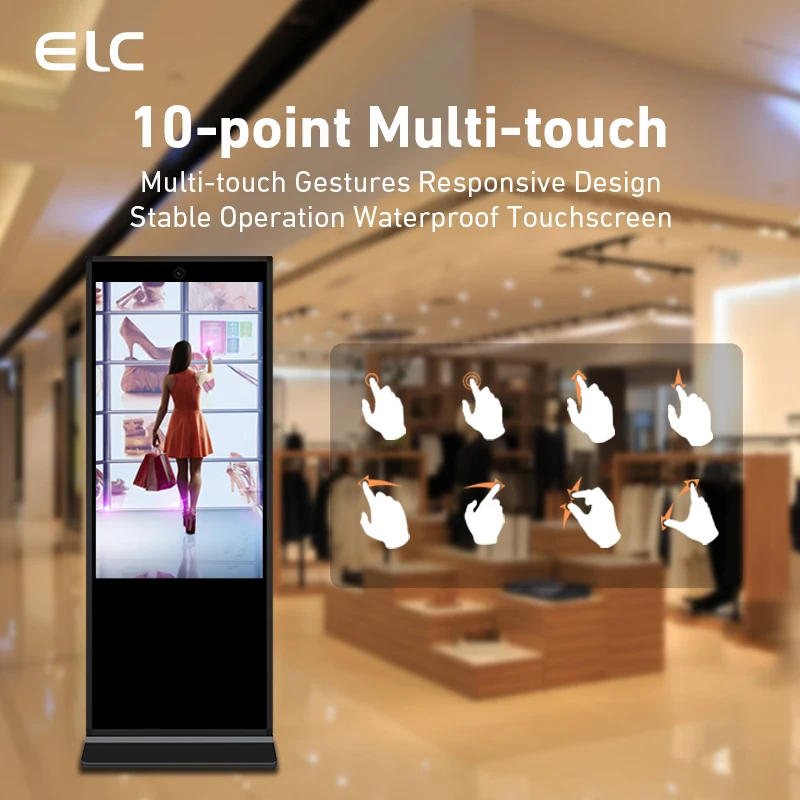 Customized floor standing infrared touch screen RK3399 wifi usb android lcd vertical indoor digital signage