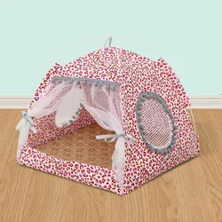 Summer cat litter small dog winter cat small tent removable and washable folding pet tent