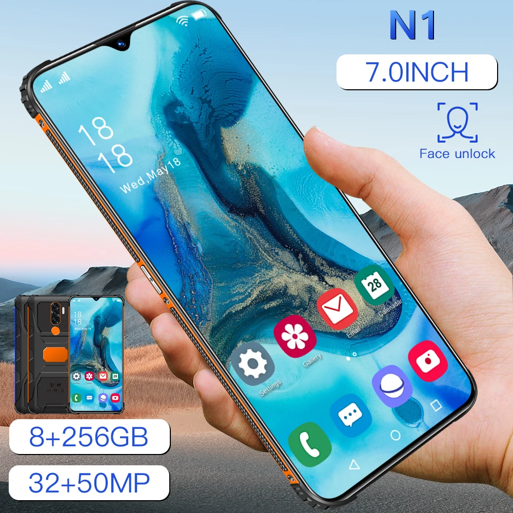 Смартфон N1 защищенный 7 0 дюйма 8 ядер + 256