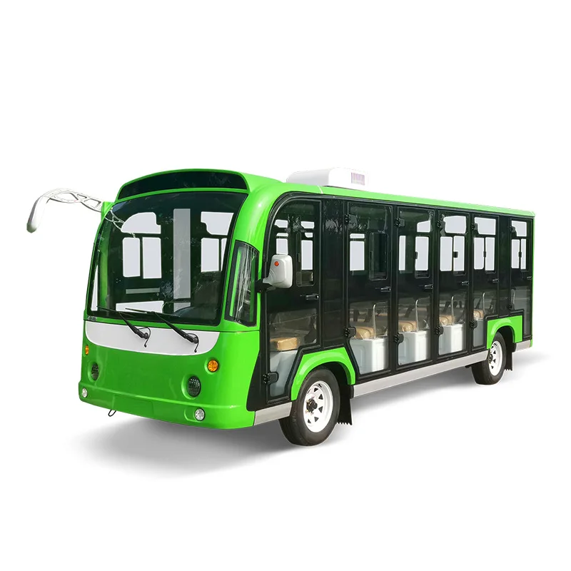 14 seats Fully enclosed Lithium Battery electric sightseeing car shuttle bus with ce