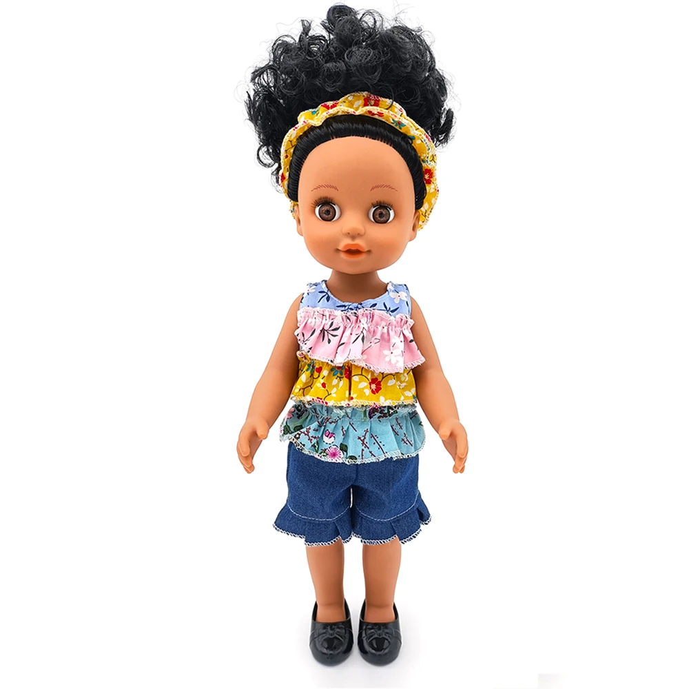 Samlok 2022 Wholesale new fashion Girl Dolls Costom 14 inch African American Black Skin Doll