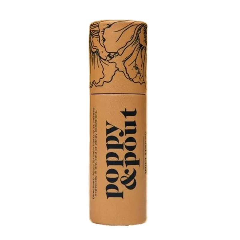 Custom Biodegradable White Kraft Cardboard Lip Balm Packaging Recycled Push Paper Tube with Stamping for Cosmetic Use