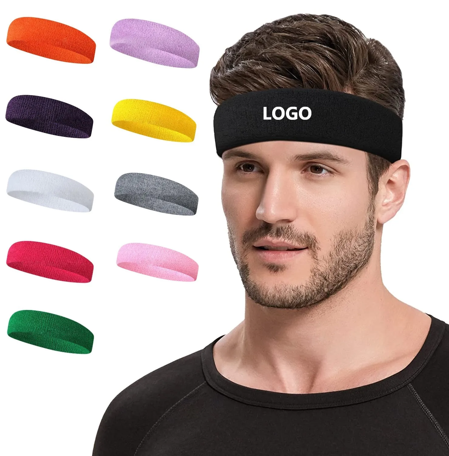 BESTELLA Unisex Adult Sports Yoga Head Band Sweatband Stretchy Hairband Headband Sweatband Head Band Fitness