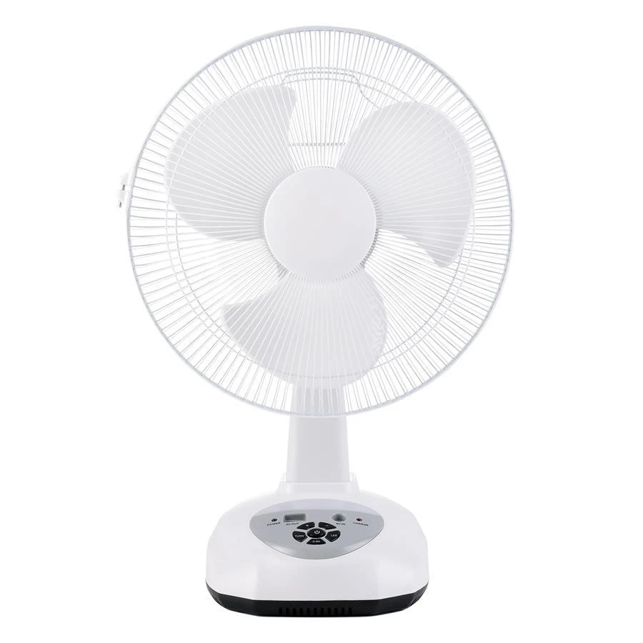 Household Products Desk Fan mobile phone charging outdoor and household 12 inch rechargeable solar fan with remote LED light