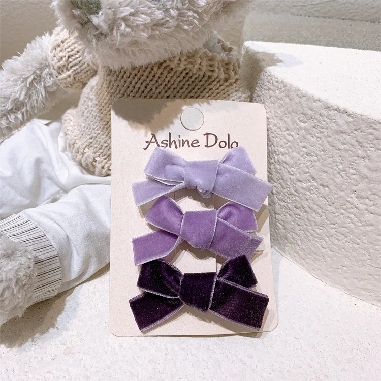 Новая детская бархатная заколка для волос с бантом простая заколка для волос для маленькой девочки заколка для челки