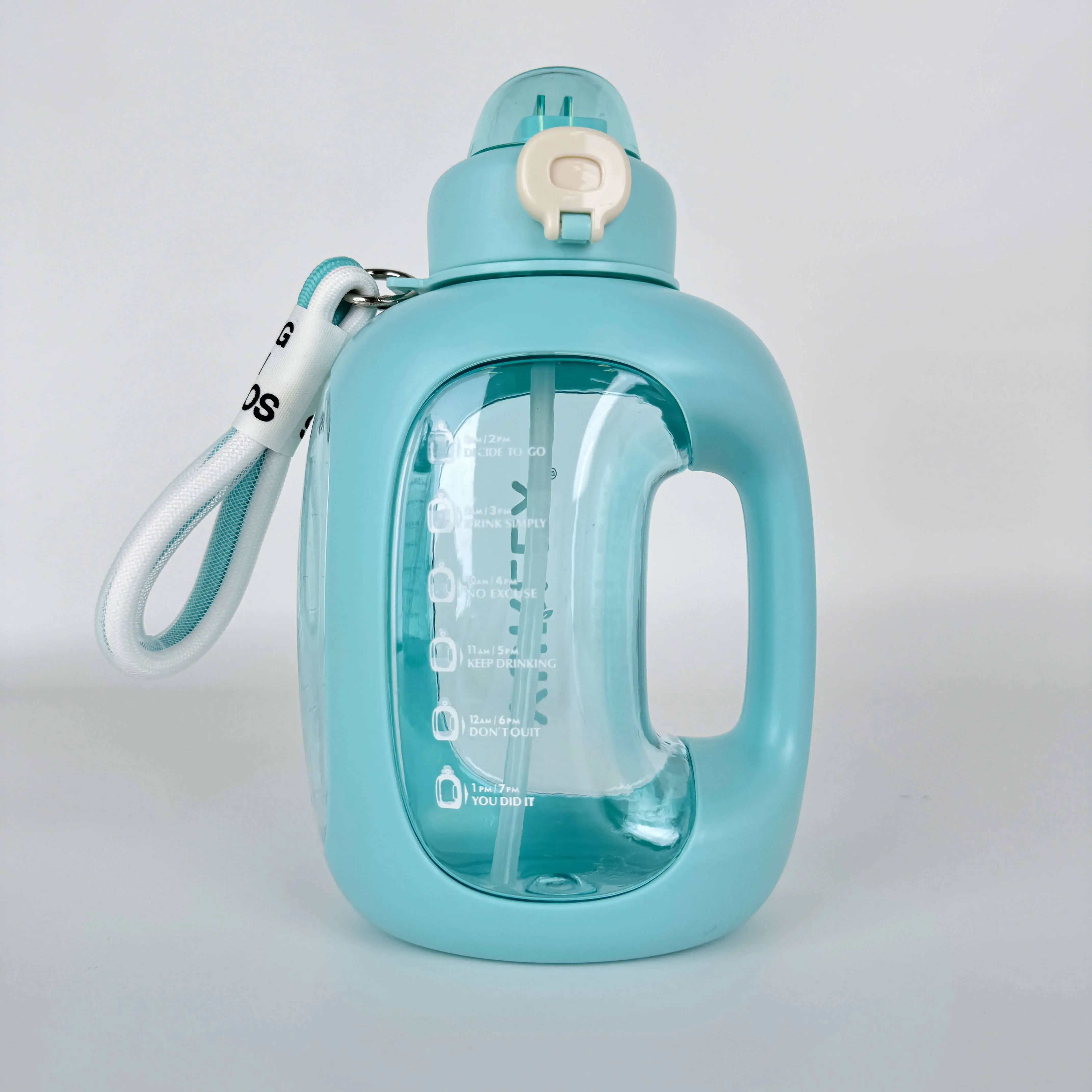 Portable Large Capacity Waterbottle Set Plastic Outdoor Sports Drinking Cup Water Bottle For Travel With Lid And Straw