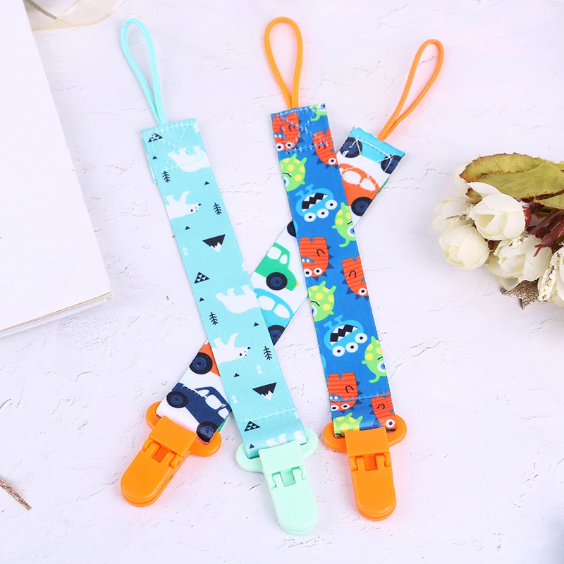 High quality macrame pacifier clip leather beads baby pacifier clip