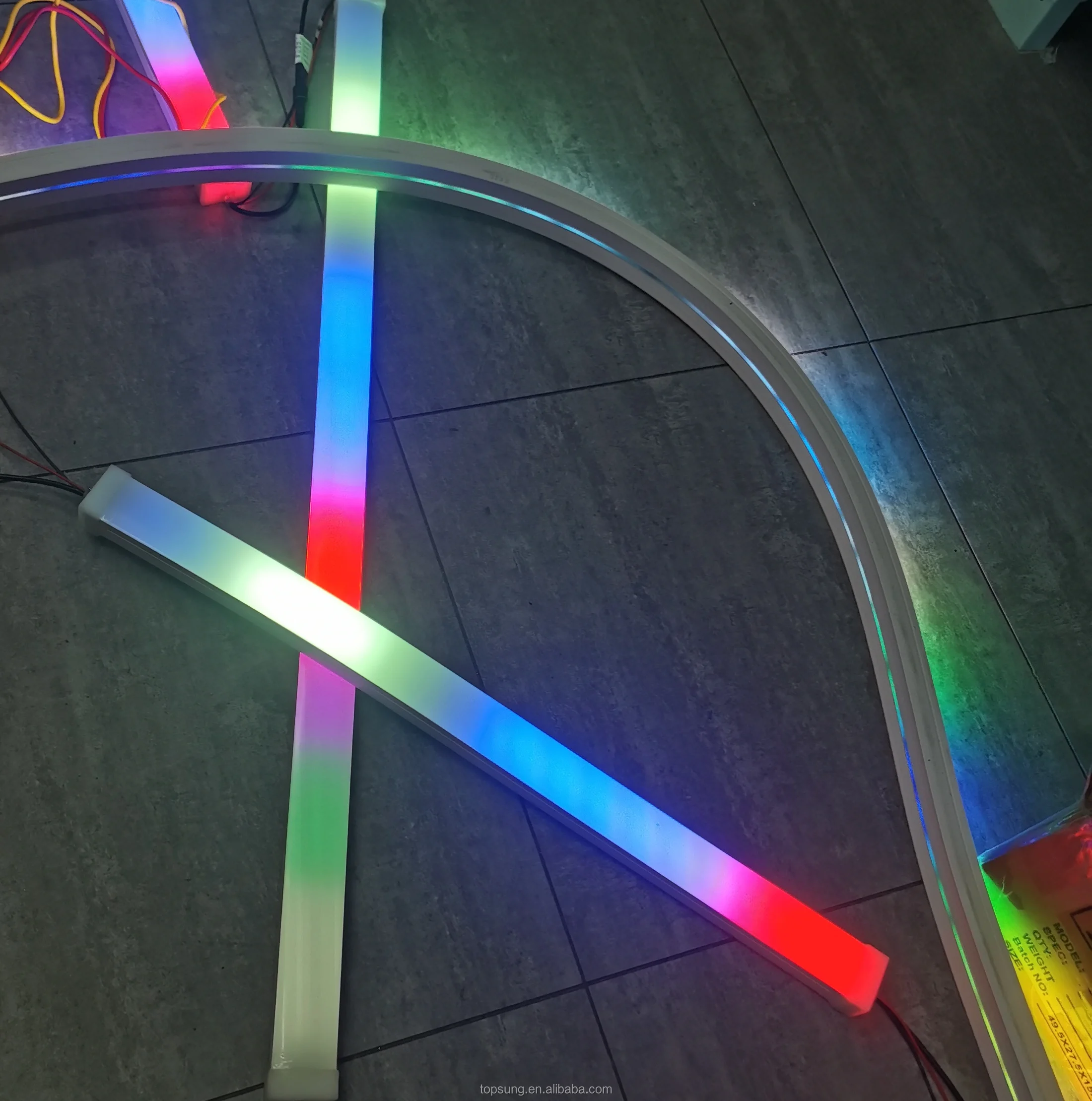 Magic digital RGB neon soft tube 24v IP67 outdoor 40mm flat pixel RGB chasing LED flex Neon rope light lampe