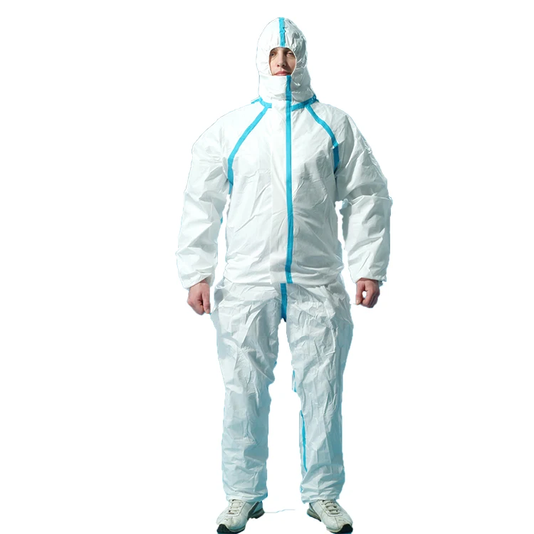 TYPE 4/5/6 63gsm SF Heat Sealing Taped Disposable Chemical Protection Coverall
