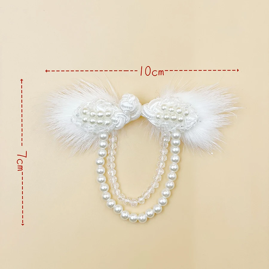 Mink Tassel Chinese buckle costume decoration buckle DIY accessory decoration button