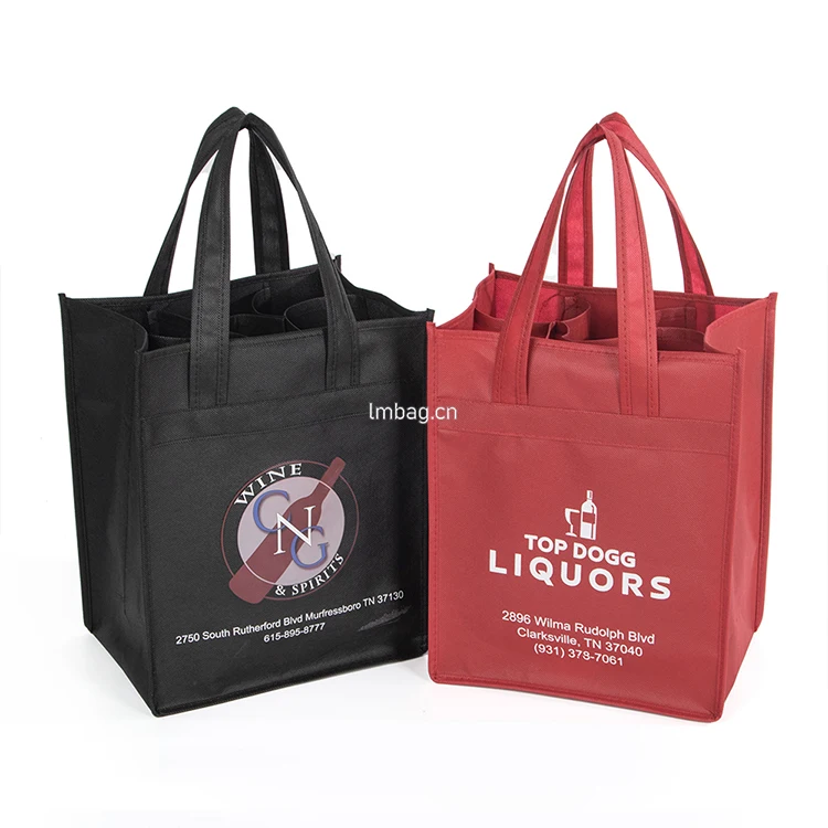 Wholesale 6 Bottle Non Woven Wine Bag Custom Logo
