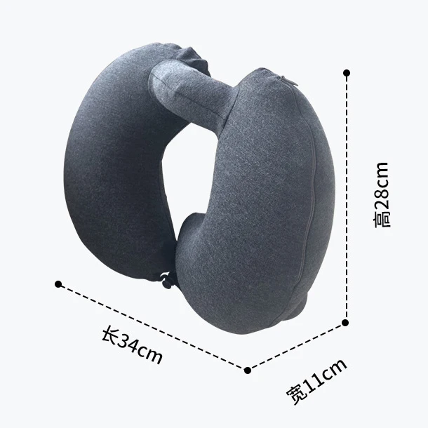 Comfortable Bolster Travel Pillow Provides Double Support to The Head, Neck & Chin In Car Airplane Office Home Travel Must-Have
