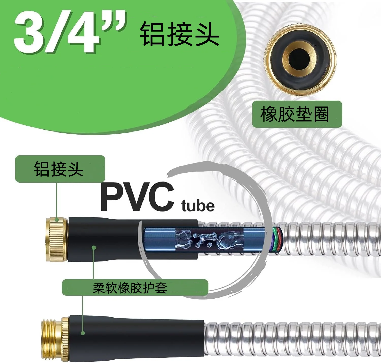 Home garden hose stainless steel retractable non-knotting hose car wash can be customized wholesale