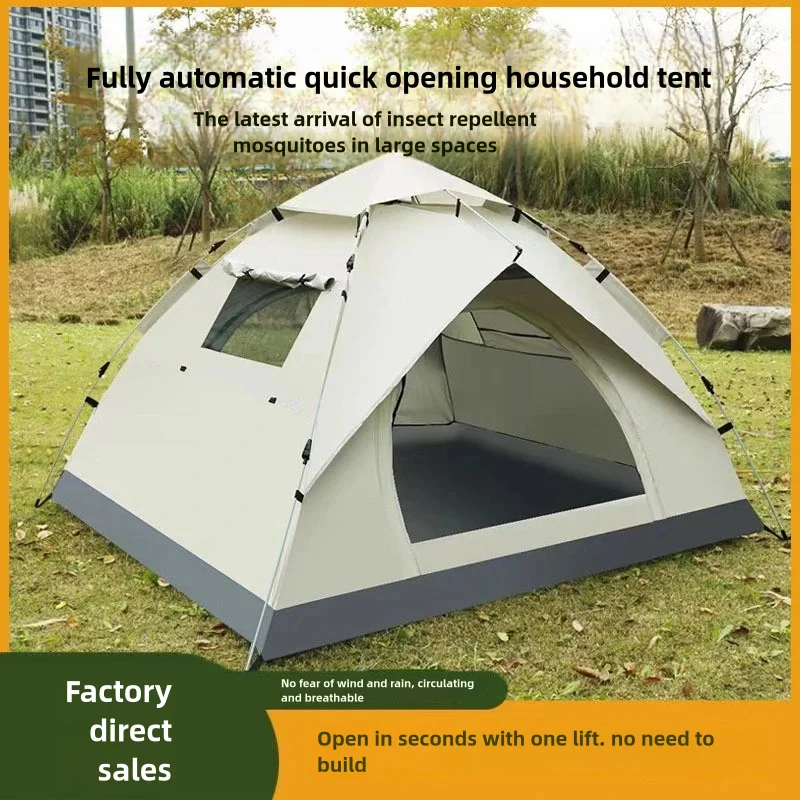 Automatic No-Build Tent for Outdoor Camping Waterproof and Sunscreen Quick Opening Anti-Mosquito for Beach Family Camping