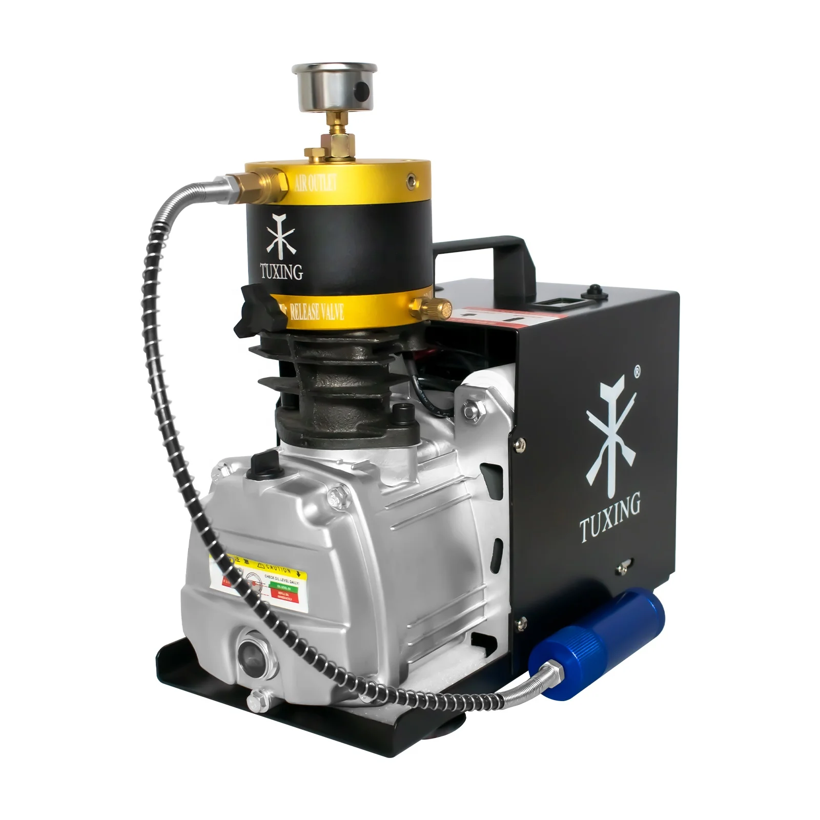 Tuxing Portable 4500psi High Pressure 300bar Manual Stop PCP Air Compressor