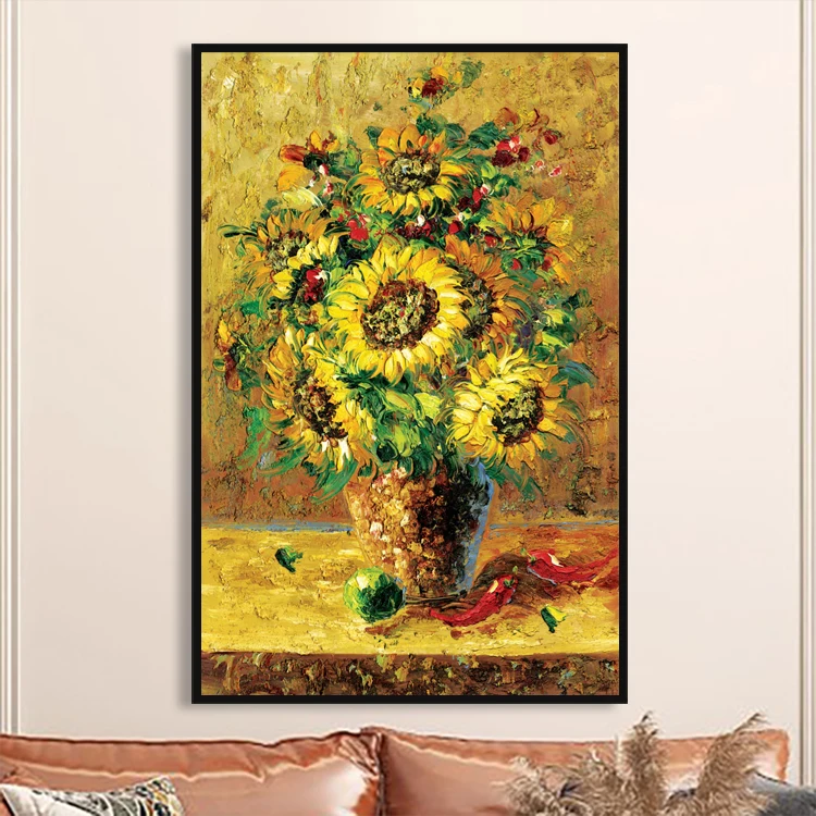 Домашнее настенное искусство, холст, картина маслом, искусство на холсте, современное искусство на стену, холст, картина маслом подсолнуха