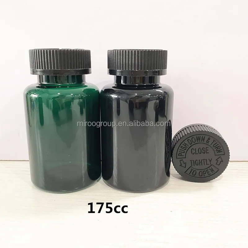 Wholesale Vintamin Tablet Bottle PET 150ml 175ml 200ml Plastic White Black Pill Medicine Capsules Bottles with Sealed Lid