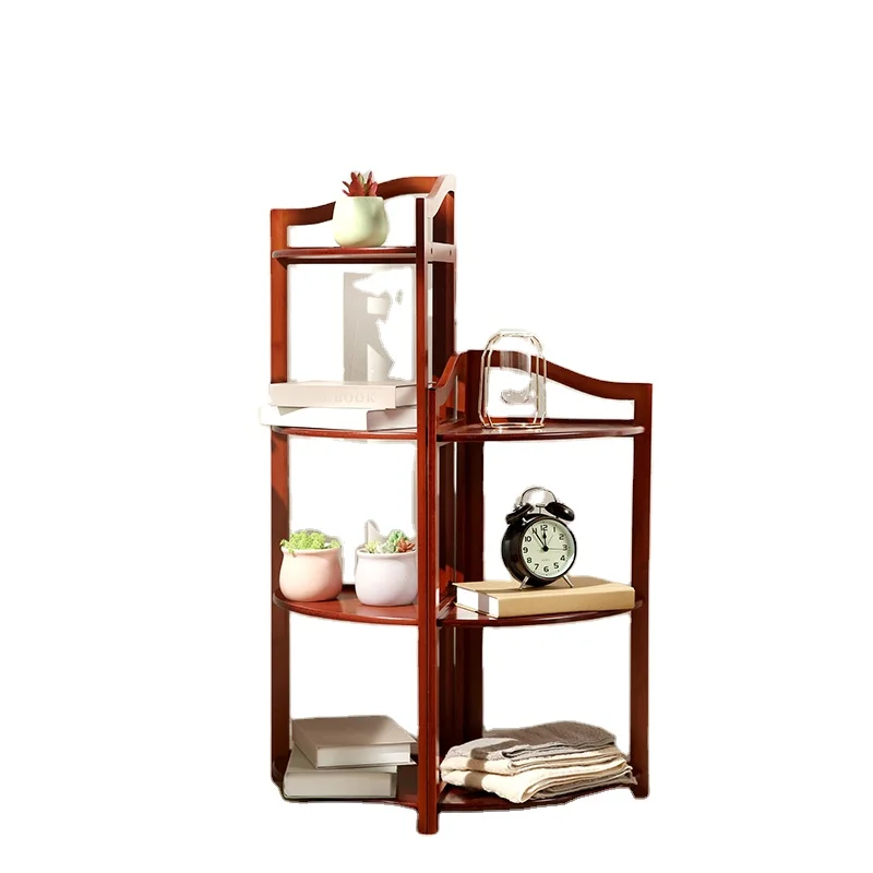 Modern Corner Bookshelf 4 Shelf Industrial Corner Bookcase Display Corner Storage Rack Bookshelf