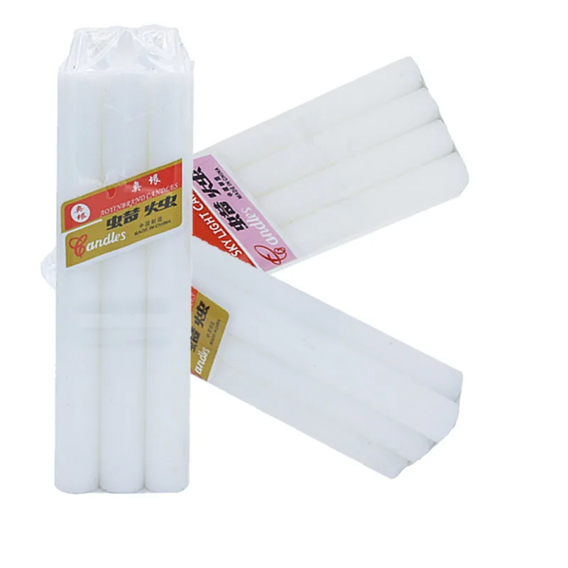 White Cheap Paraffin Wax Candle 8pcs Yellow Box 80g Big Dubai Household Stick Candles