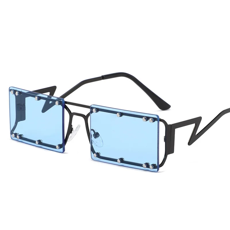 Small frame square metal rivet sun glasses fashion personality eyeglasses modern fashion sunglasses