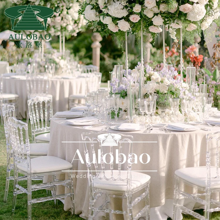 Hotel furniture clear plastic acrylic wedding chiavari chair with cushion