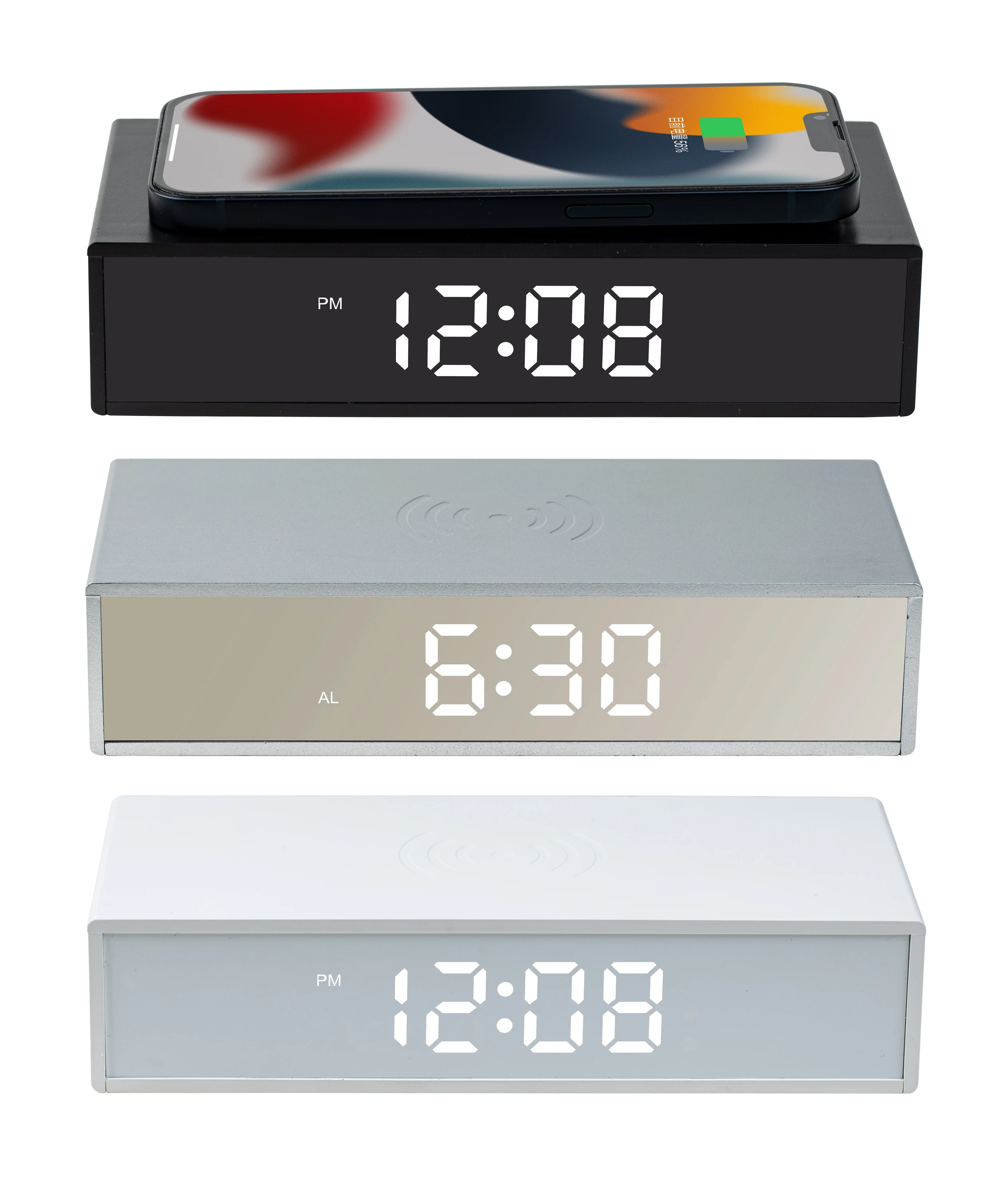 EVERTOP ET800 Popular Hot Selling Trending Model Multi-Function Wireless Charger With Clock Alarm Thermometer Display LED  clock