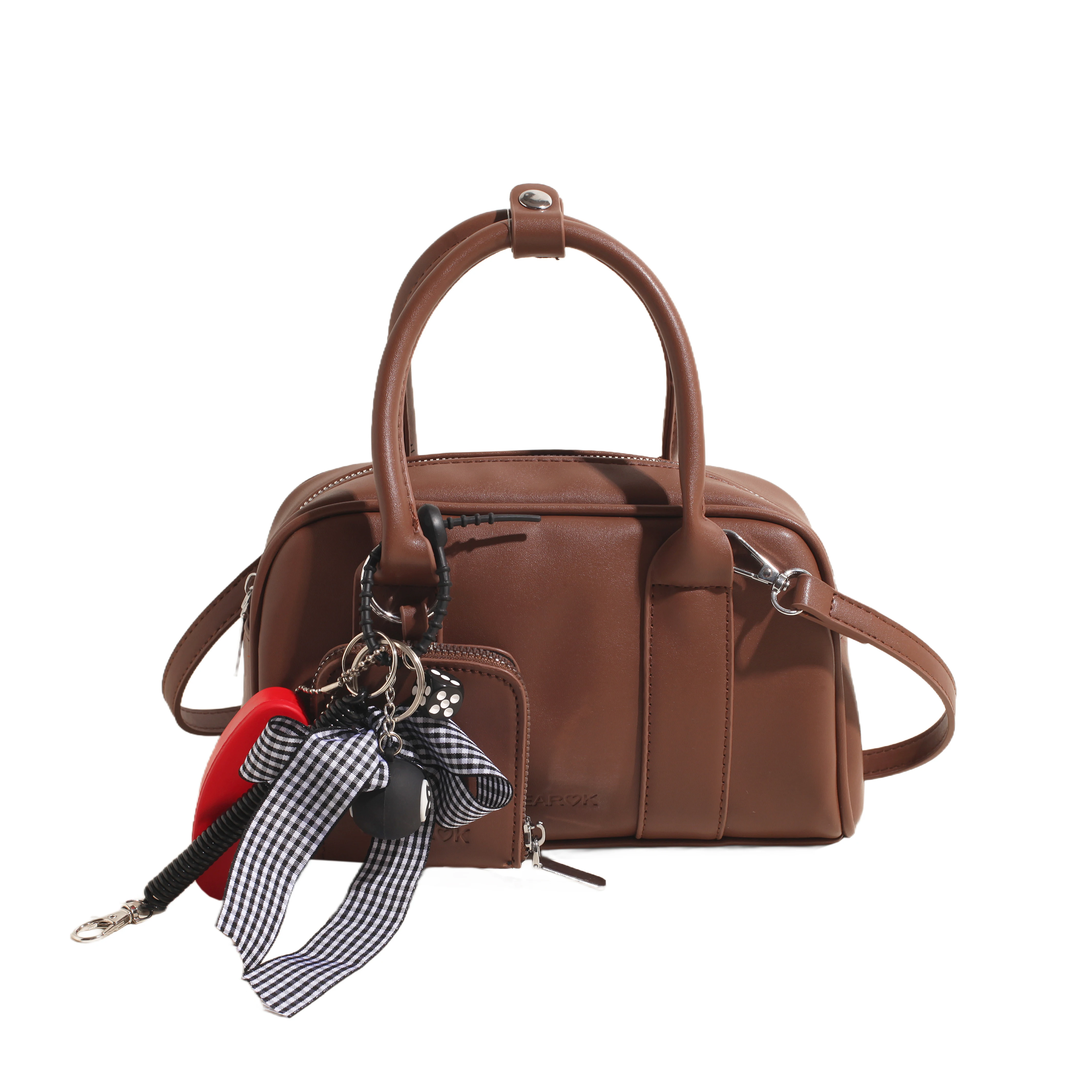 Lady Fashion Travel Shoulder Bag with Adjustable Strap Small Capacity PU Bag for Accessories Keys Storage Convenient Pendant