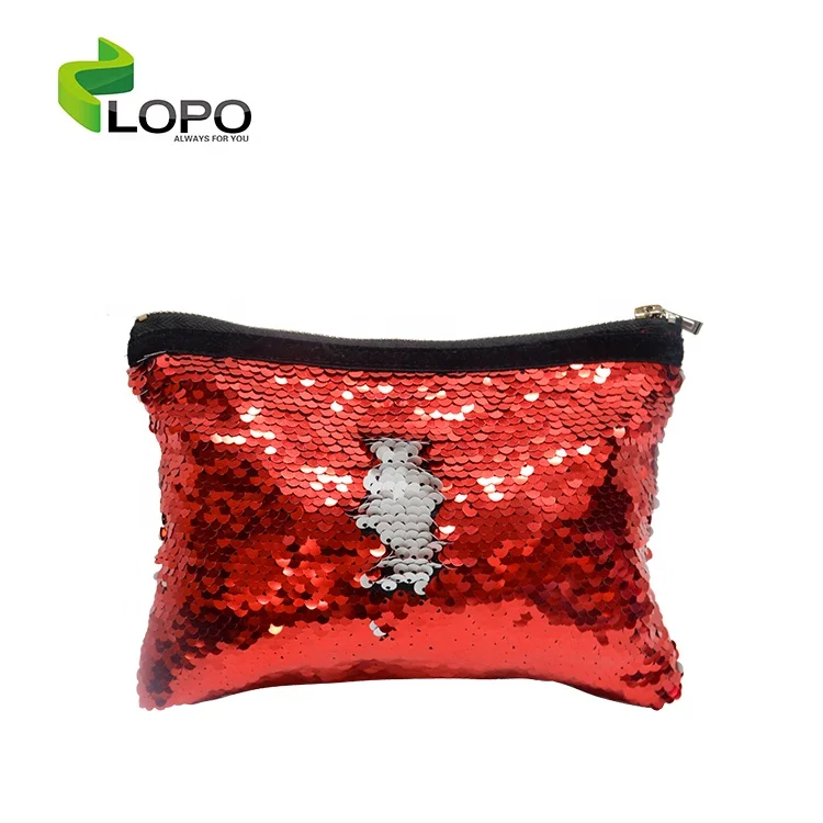 Sublimation Glitter Sequin Ladies Cosmetics Bag Embroidery Clutch Women Hand Bags Lady Makeup For Evening Party