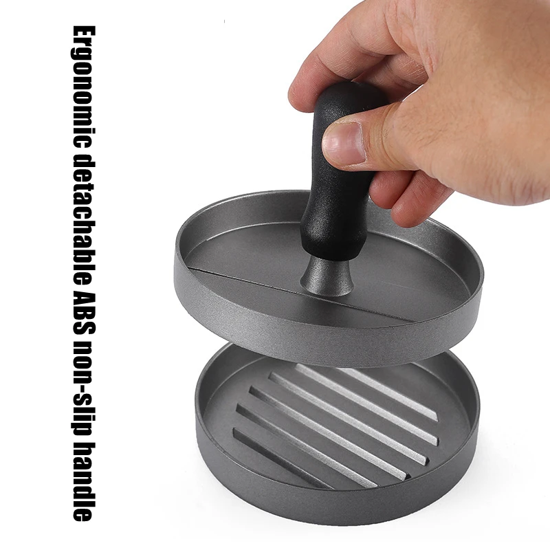 Manjia High Quality Aluminum Hamburger Patty Maker Stuffed Burger Press DIY Meat Beef BBQ Grill Burger Patty Mold