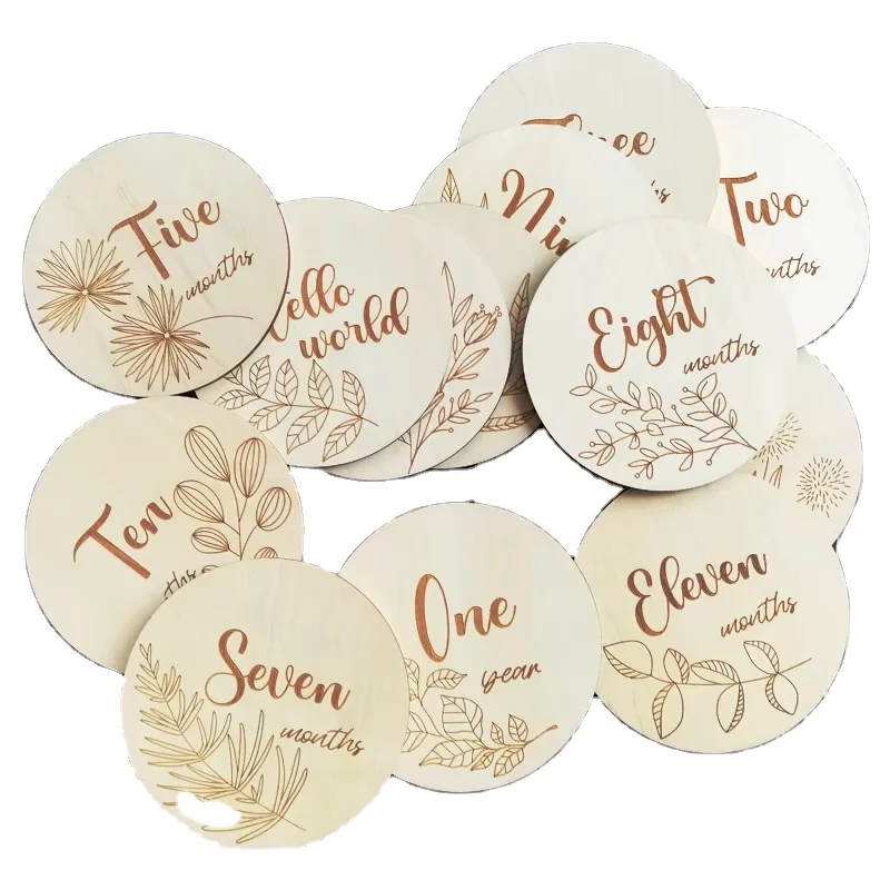 Baby Milestone Cards Wooden Milestone Signs Monthly Photos Baby Shower Gift Newborn Photo Props Baby Monthly Milestone Markers