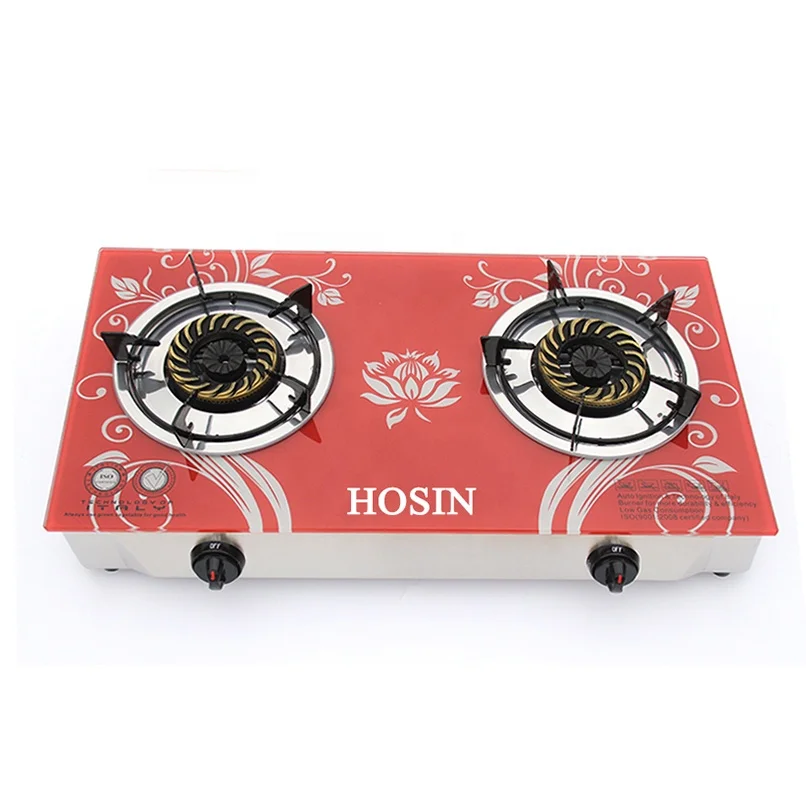 
Gas cooker manufacturing kompor 2 burner auotomatic tempered glass gas stoves 