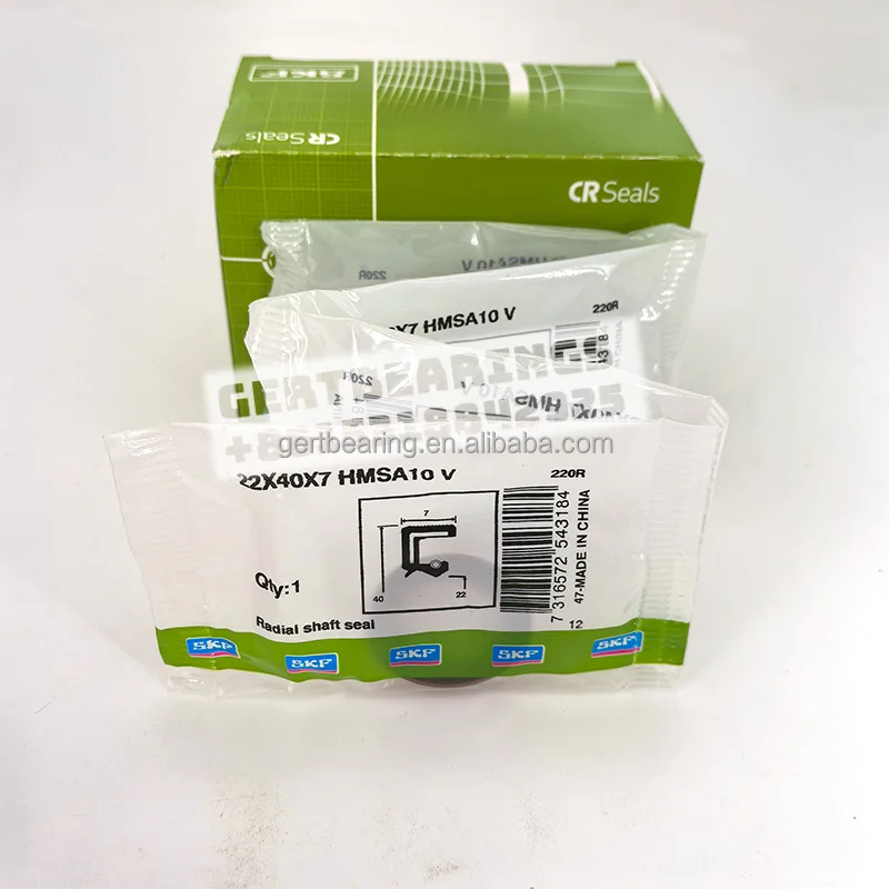 FKM non-contacting auxiliary lip SKF Oil Seal 22x40x7 HMSA10V With Garter Spring Genuine SKF Oil Seal 22x40x7 HMSA10V