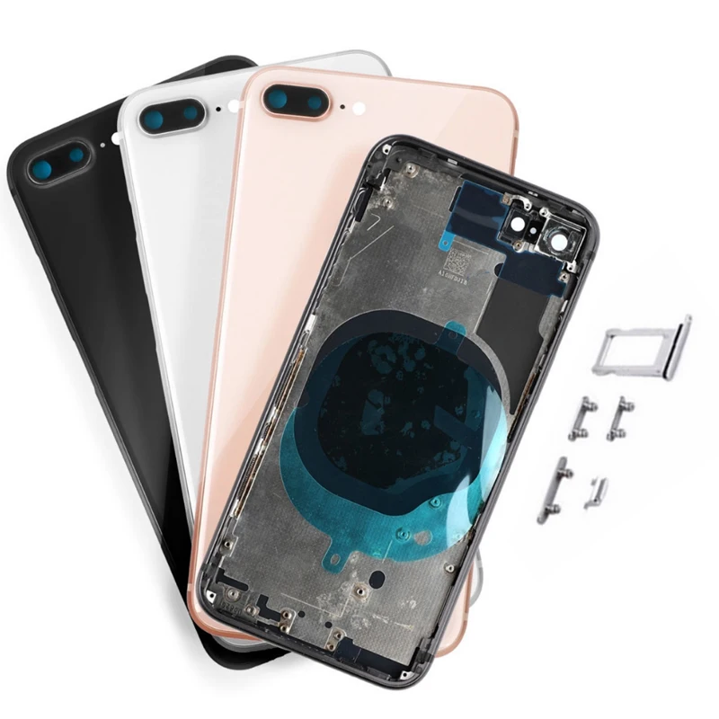 Mobile Phone Housing Back Door Cover with Small Parts Assembly for iphone 8 8 Plus