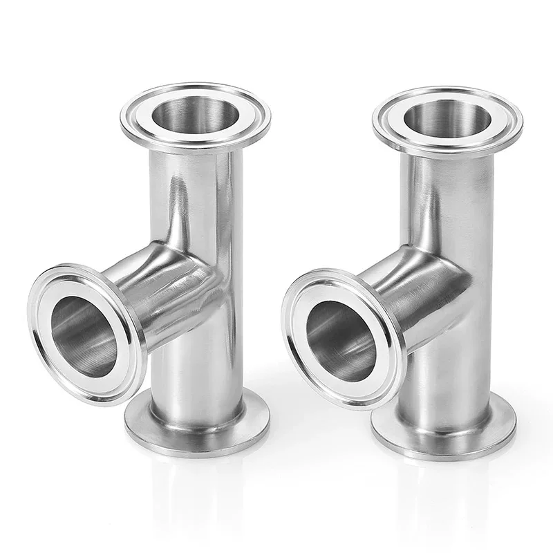 Sanitary Stainless Steel 304 316L Pipe Connection Fittings weld  tri-clamp equal Tee custom tee