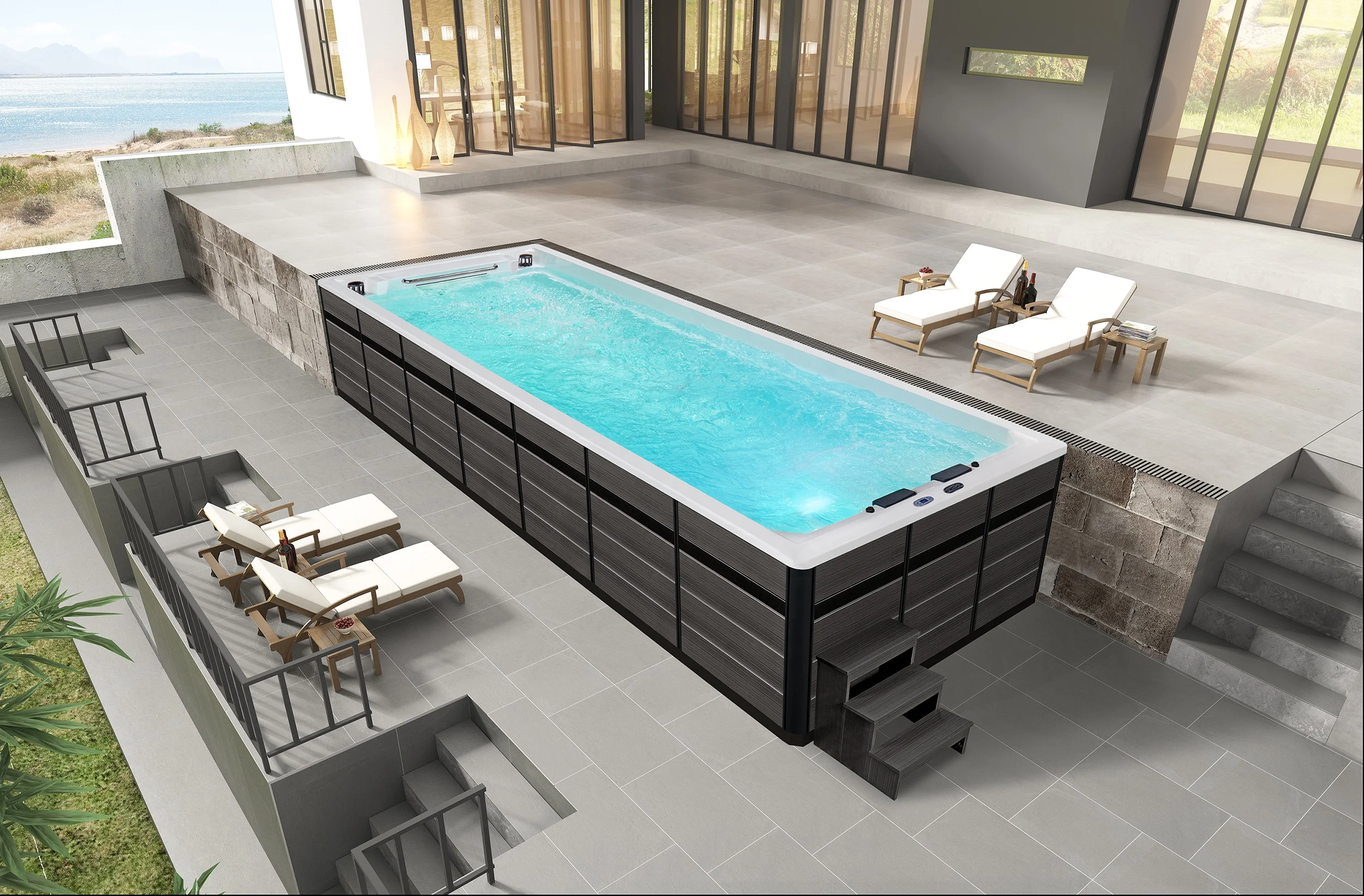 MEXDA 8 meters rectangular swimming pool spa WS-130AIII