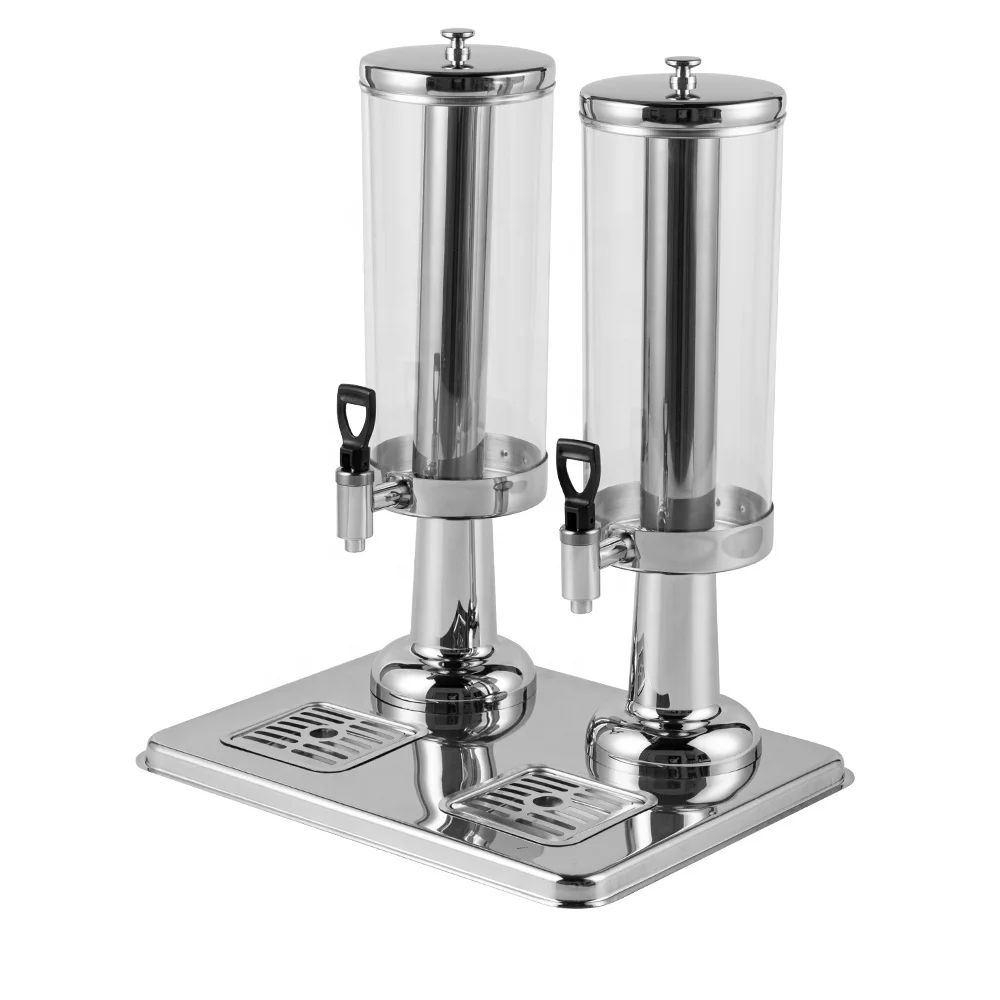 Commercial Custom Stainless Steel Dual Jar Cold Drink Juice Beverage Dispenser With Tap