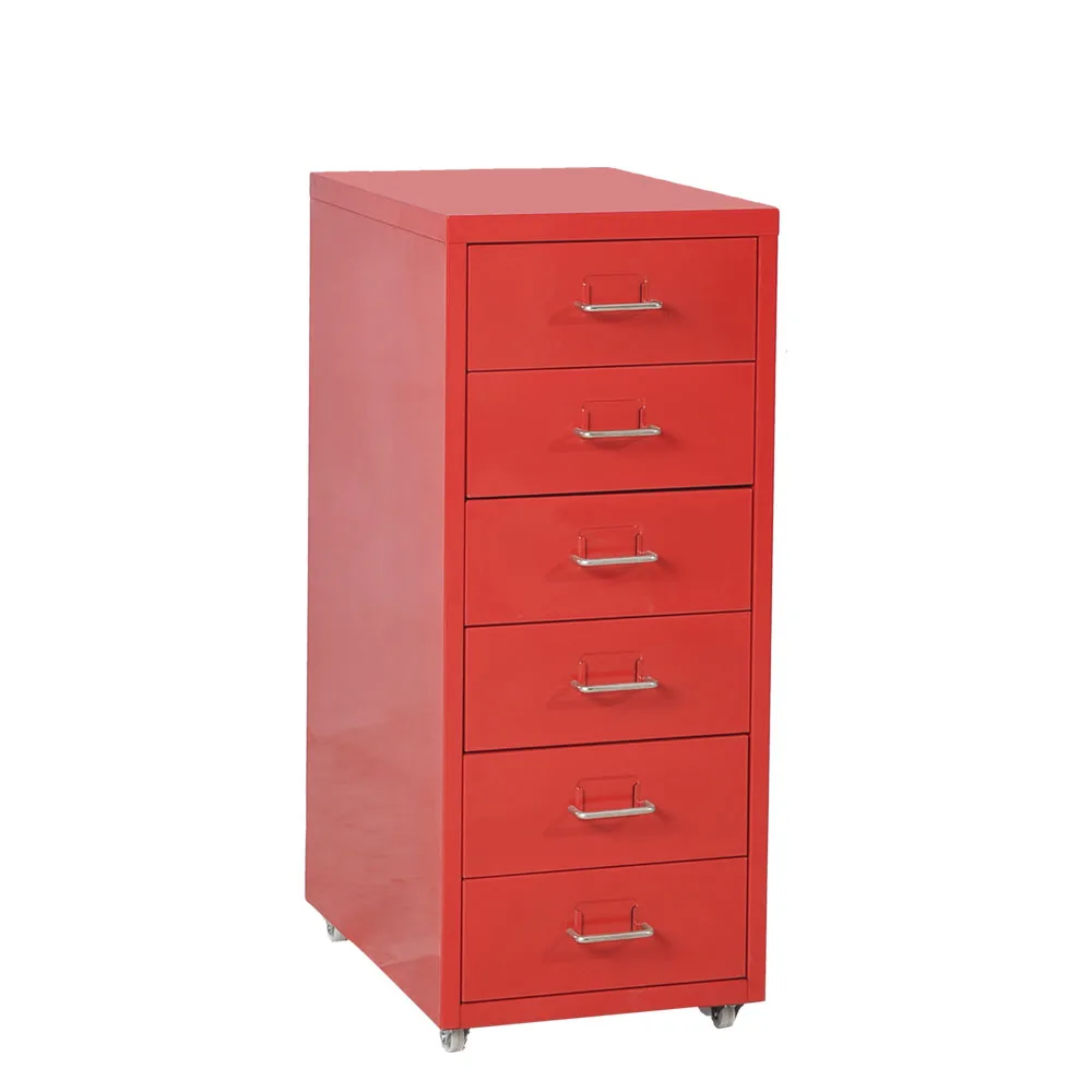 Series black helmer six drawer cabinet /slim 6 drawer vertical metal file cabinets with casters for Korea