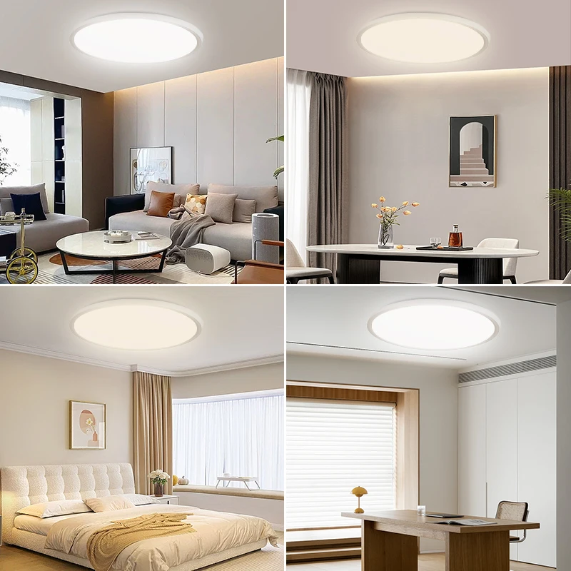 Emergency Motion Sensor Lighting Fixture Round White 18w 24w Smart Remote Wifi Led Ceiling Light